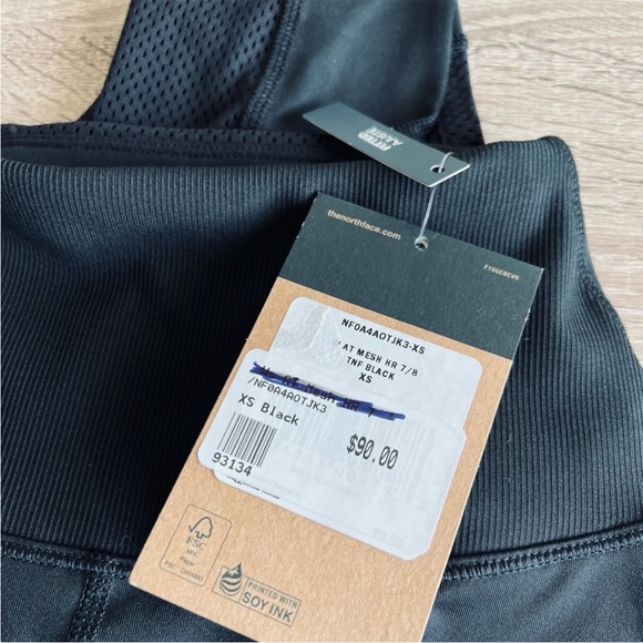 NWT The North Face Ankle Black Mesh Tights XS - Picture 5 of 8